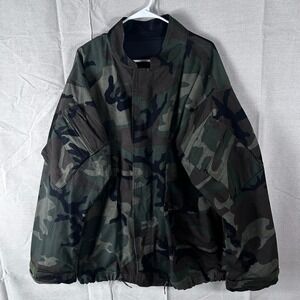 Vintage Amertex Woodland Camo Chemical Protective Suit Coat Mens XL Military